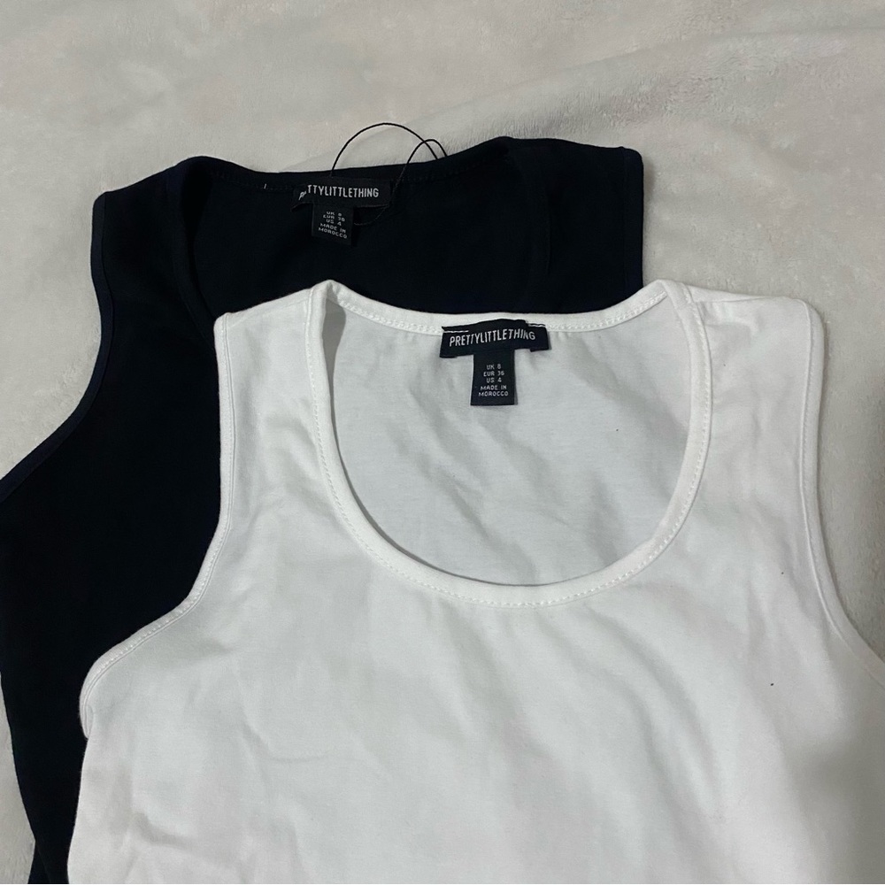 PLT. Basic Black & White Cotton Blend Racer Back Bodysuit. Size 4